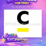 Free Black Letter C Free Yellow Background Alphabet Free SVG - Instant Download