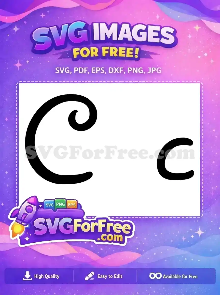 Free Curly Letter Free Simple Font Fonts Free SVG