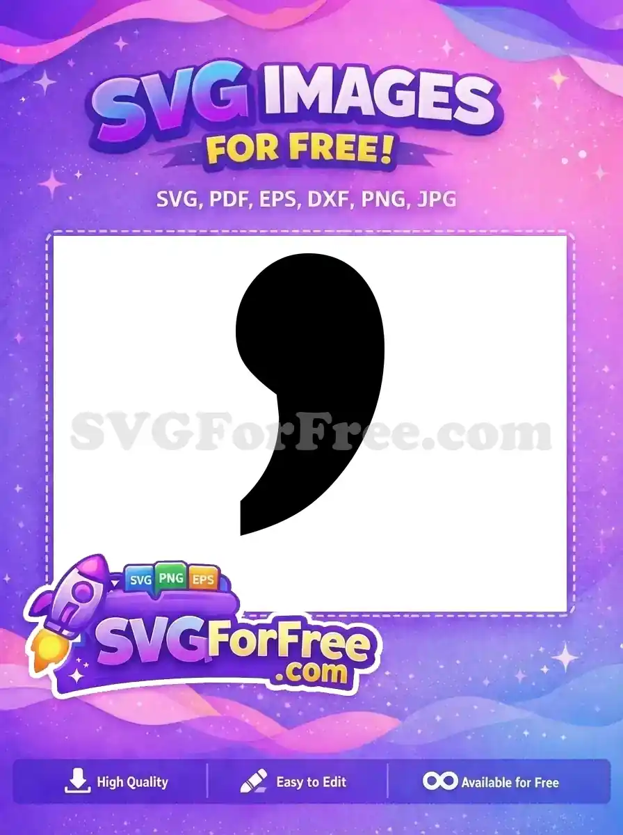Free Black Comma Free Punctuation Sign Fonts Free SVG