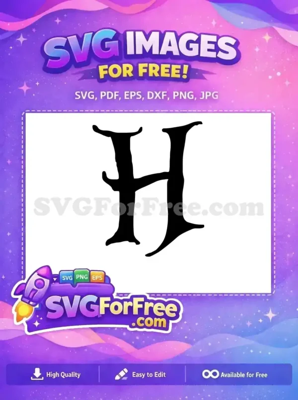 Free Letter H Free Black Font Alphabet Free SVG 1
