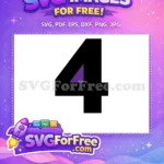 Free Number Four Free Purple Font 1 Free SVG - Instant Download