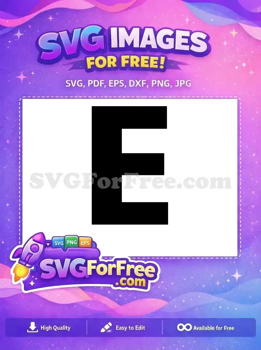 Free Black White Font Free Letter E Icon Free SVG