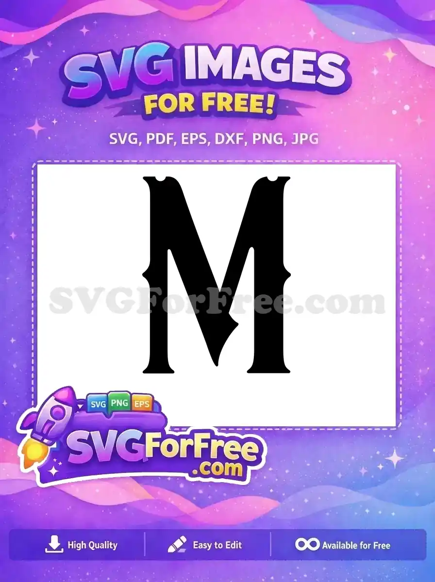 Free Letter M Free Black Font Alphabet Free SVG 1
