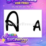 Free Letter A Bold Free Cursive Alphabet Free SVG - Instant Download