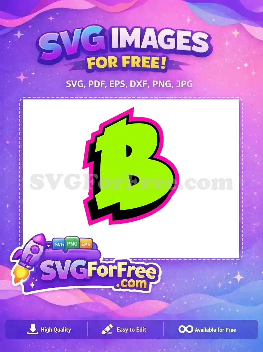 Free Neon Green Letter Free Font Black Outline Free SVG
