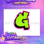 Free Lime Green Font Free Black Outline Letter G Free SVG - Instant Download