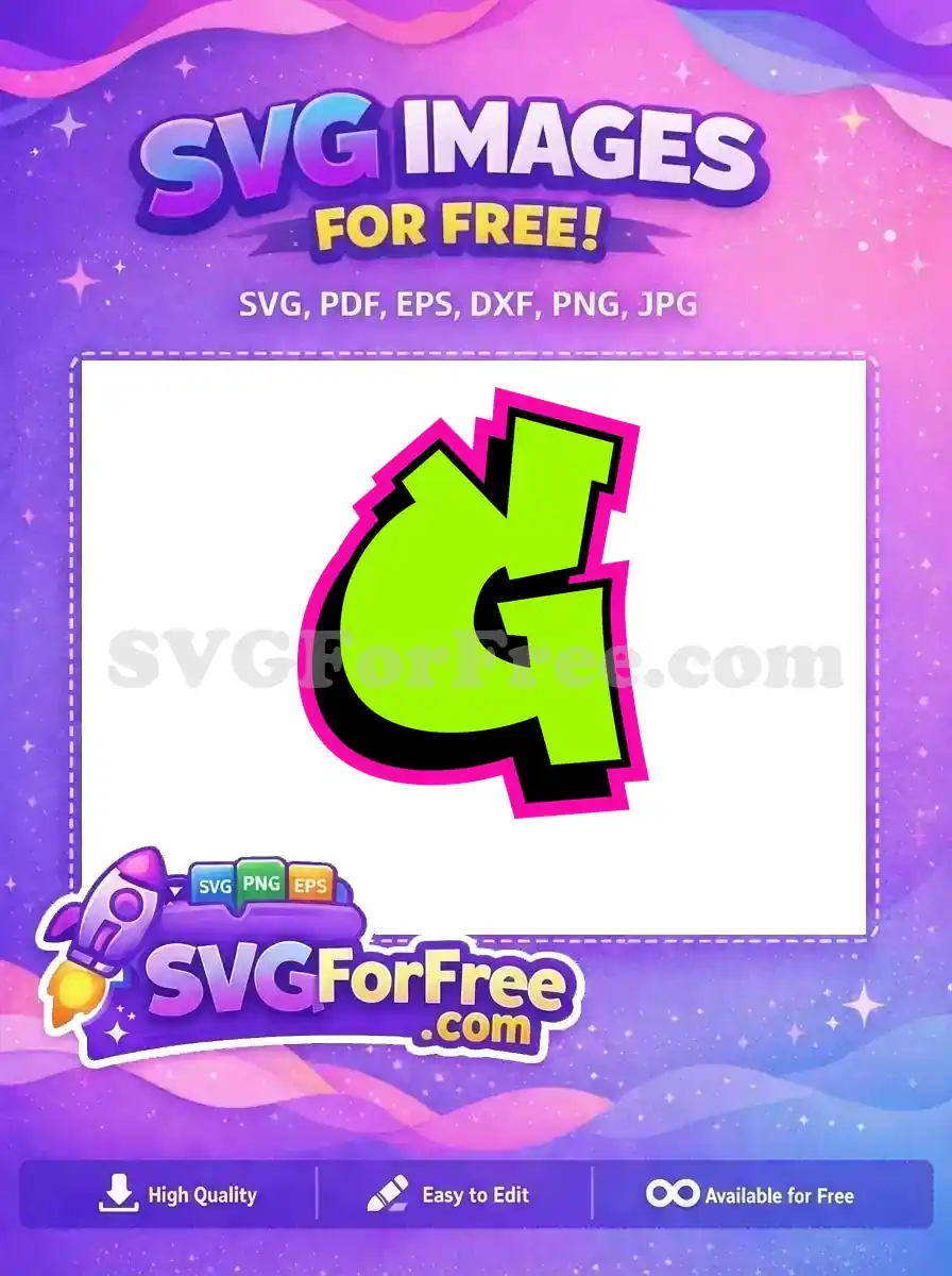 Free Lime Green Font Free Black Outline Letter G Free SVG