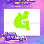 Free Green Letter Free Groovy Font Alphabet Free SVG - Instant Download