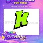 Free Green Bold Font Free Letter H Free SVG - Instant Download