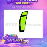 Free Lime Green Bold Italic Letter I Free Font Free SVG - Instant Download