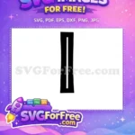 Free Number One Free Black White Font Free SVG 1 - Instant Download