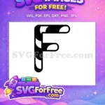 Free Striped Letter F Free Font Alphabet Free SVG - Instant Download
