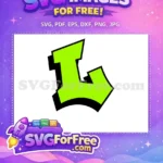 Free Lime Green Font Free Black Outline Letter L Free SVG - Instant Download