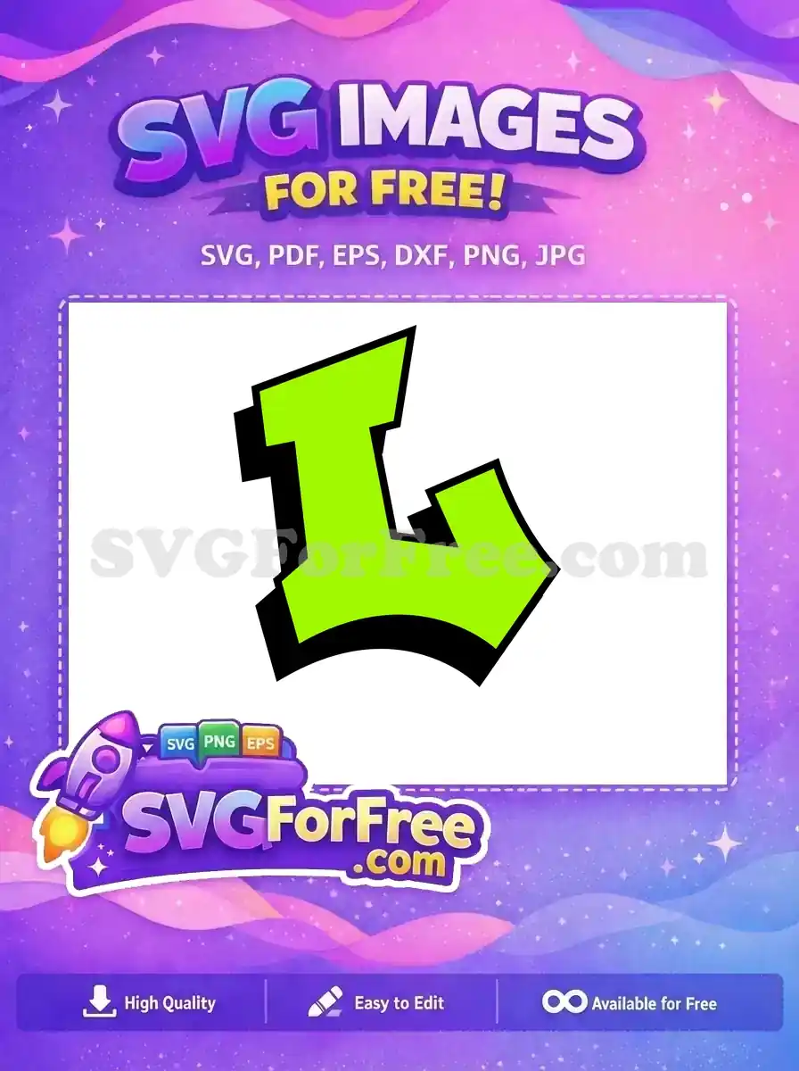 Free Lime Green Font Free Black Outline Letter L Free SVG