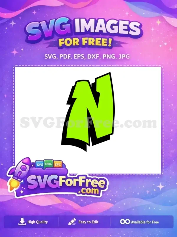 Free Green Letter Free N Design Fonts Free SVG Free Green Letter Free N Design Fonts Free SVG
