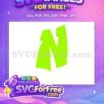 Free Lime Green Bold Letter N Free Alphabet Font Free SVG - Instant Download