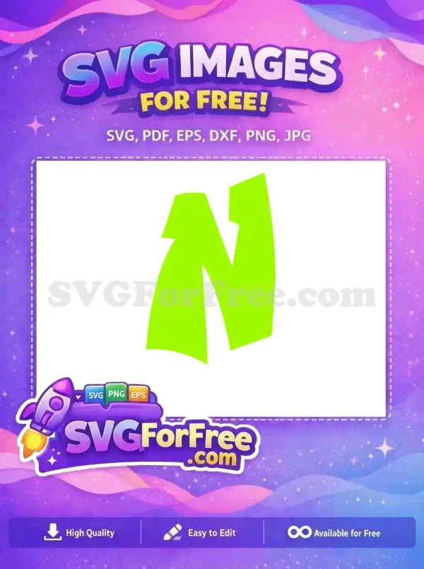 Free Lime Green Bold Letter N Free Alphabet Font Free SVG