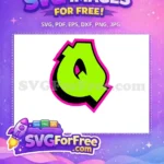 Free Lime Green Free Pink Fonts Letter Q Free SVG - Instant Download