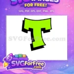 Free Lime Letter Free T Graffiti Initial Free SVG - Instant Download