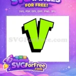 Free Lime Green Font Free Letter V Design Free SVG - Instant Download