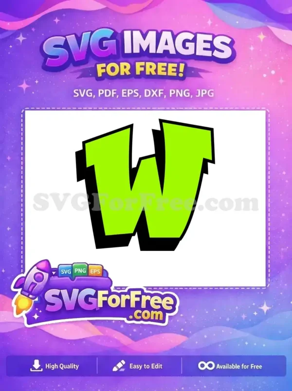 Free Green Letter W Free Bold Fonts Alphabet Free SVG