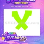 Free Lime Letter Free X Green Alphabet Free SVG - Instant Download