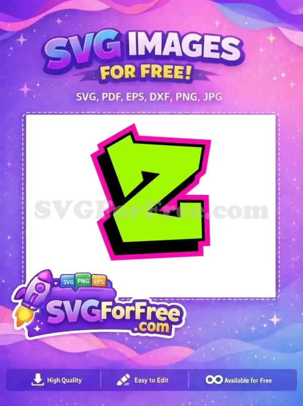 Free Neon Green Letter Z Free Black Shadow Fonts Free SVG