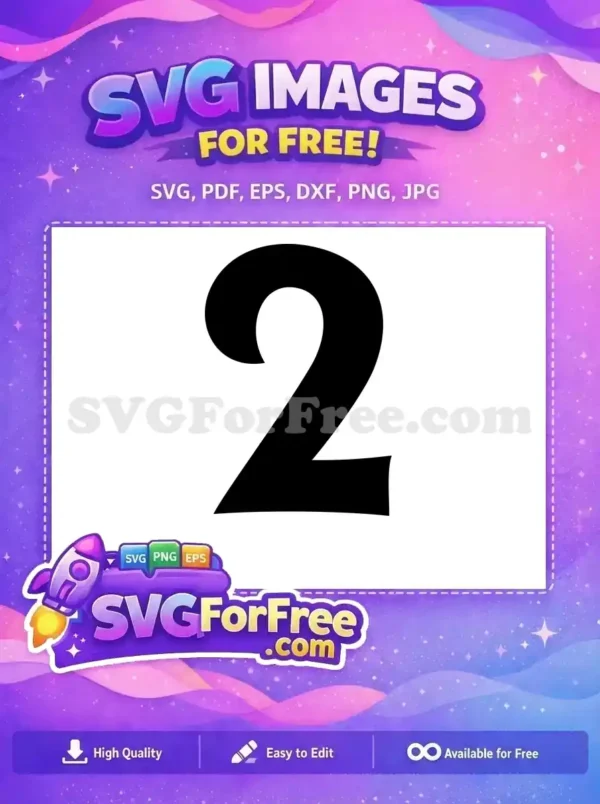 Free Black Bold Two Free Number Two Font Free SVG