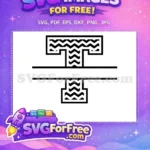 Free Zigzag Black Fonts Free Monogram Initial Free SVG - Instant Download