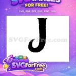 Free Distressed Letter J Free Black Font Alphabet Free SVG - Instant Download