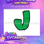Free Green Font Letter J Free Graffiti Style Free SVG - Instant Download