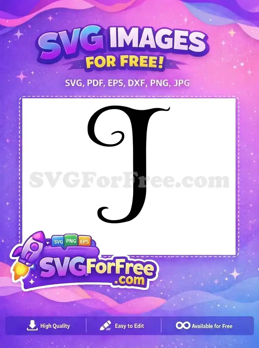 Free Swirling Calligraphy Free Letter J Initial Free SVG