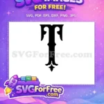 Free Letter T Initial Free Black Font Alphabet Free SVG - Instant Download