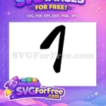 Free Black Bold One Free Simple Number Font Free SVG - Instant Download