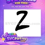 Free Black Bold Number 2 Free Font Letter Free SVG - Instant Download