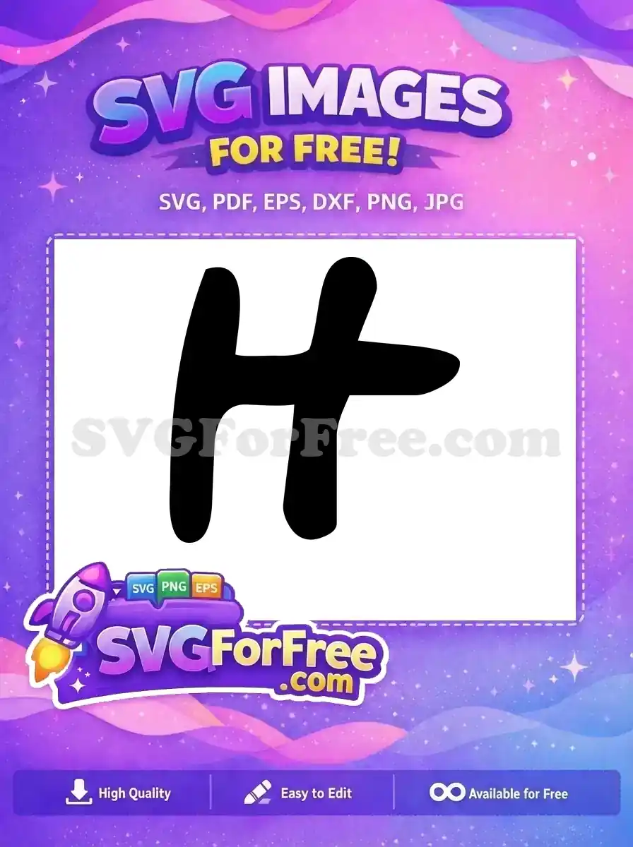 Free Black Bold Letter Free H Initial Free SVG