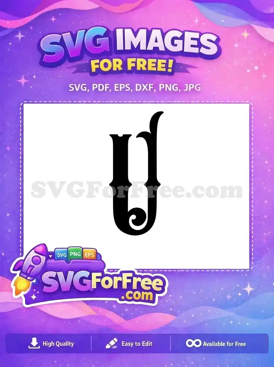 Free Ornate Initial U Free Black Letter Calligraphy Free SVG