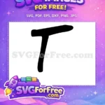 Free T Letter Free Black Bold Fonts Free SVG - Instant Download