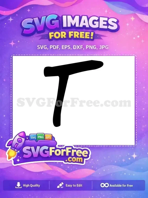 Free T Letter Free Black Bold Fonts Free SVG