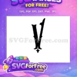 Free Ornate Letter V Free Black Font Alphabet Free SVG - Instant Download