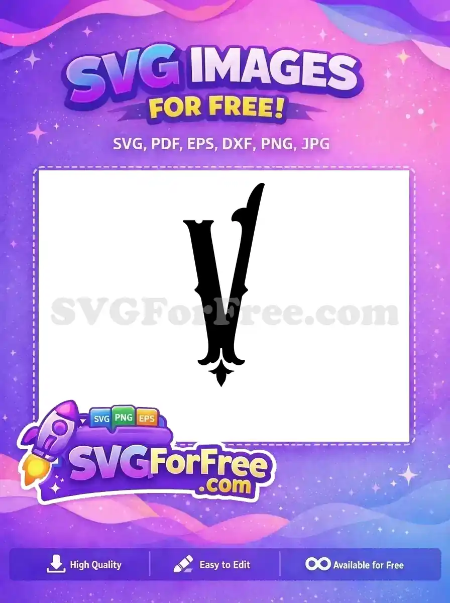 Free Ornate Letter V Free Black Font Alphabet Free SVG