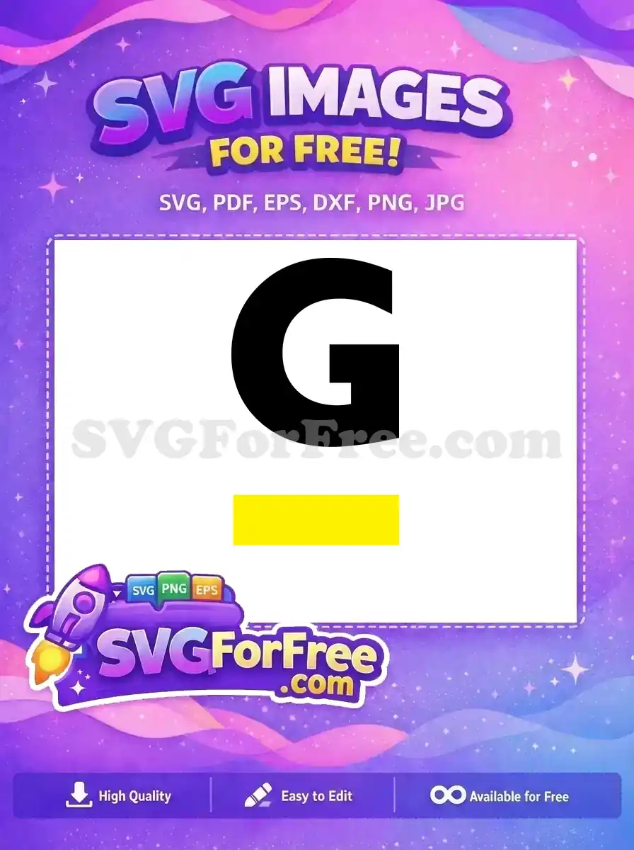 Free Black Letter G Free Yellow Bar Sesame Free SVG