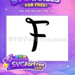 Free Letter F Bold Free Calligraphy Initial Free SVG - Instant Download