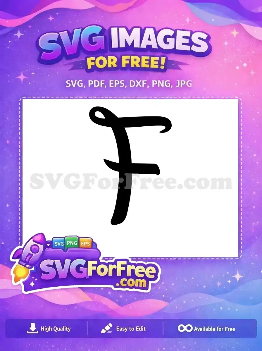 Free Letter F Bold Free Calligraphy Initial Free SVG