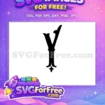 Free Letter Y Initial Free Black Monogram Fonts Free SVG - Instant Download