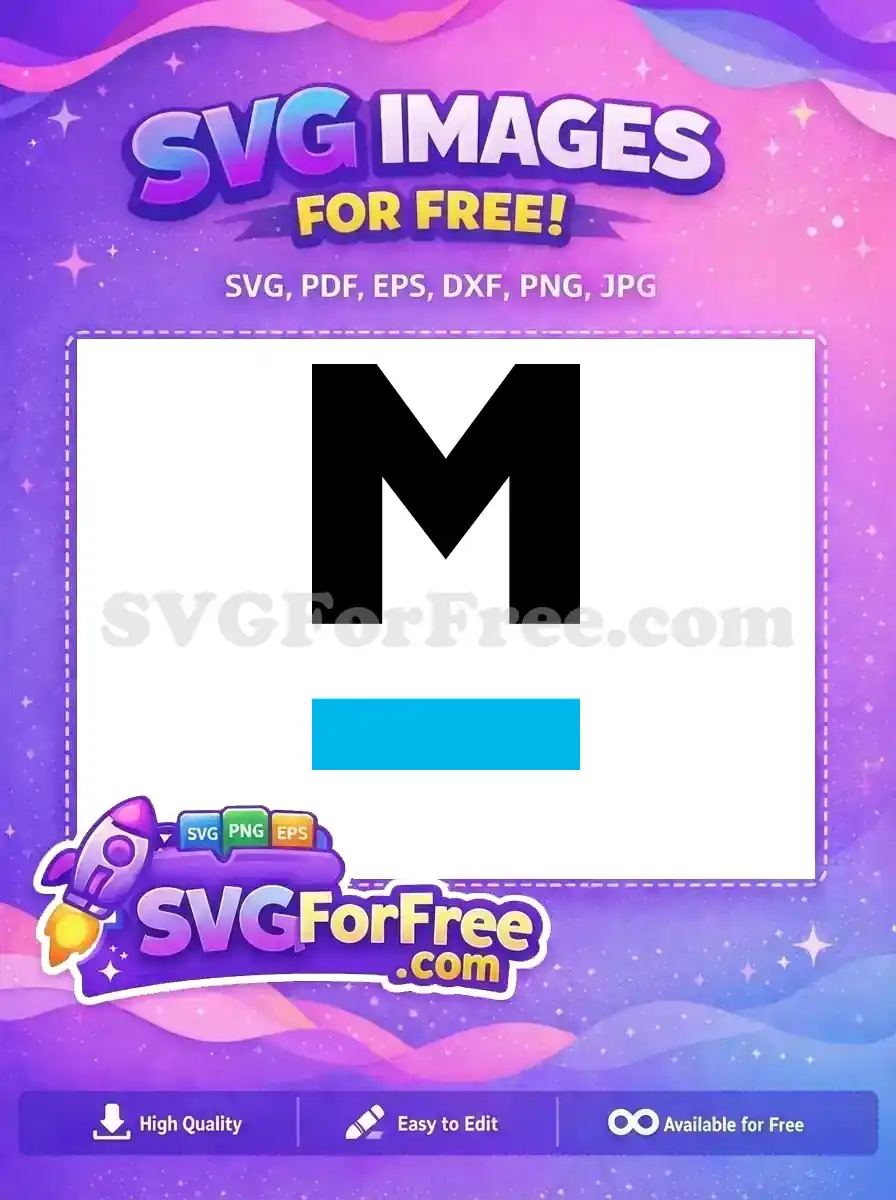 Free Black Letter M Free Blue Background Fonts Free SVG