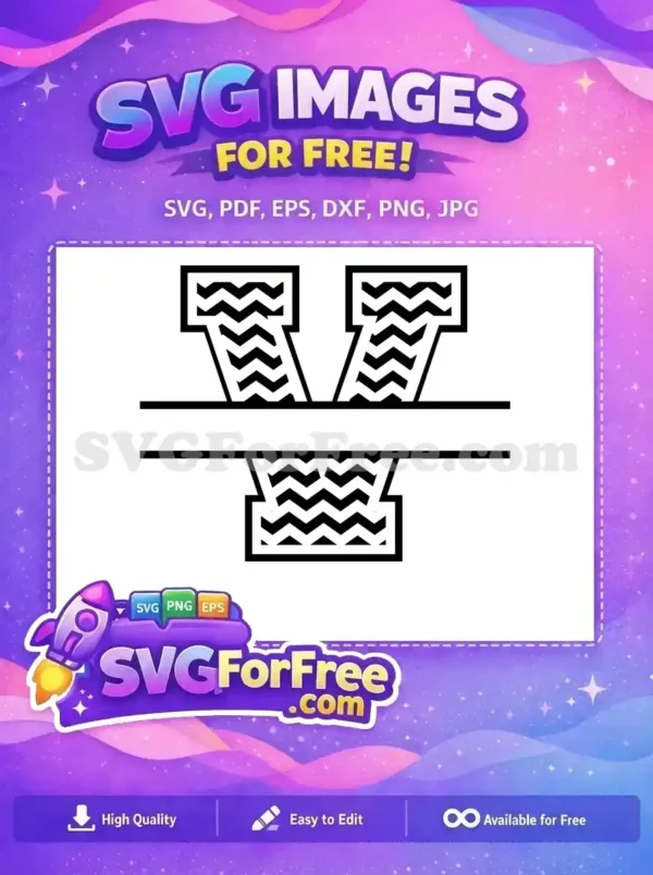 Free Split Chevron Font Free Letter V Monogram Free SVG
