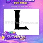 Free Black Letter L Free Eroded Fonts Letter Free SVG - Instant Download