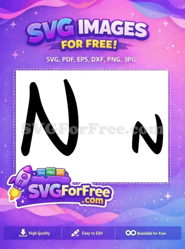 Free Letter N Font Free Black Bold Alphabet Free SVG