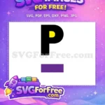Free Black Letter P Free Yellow Font Initial Free SVG - Instant Download